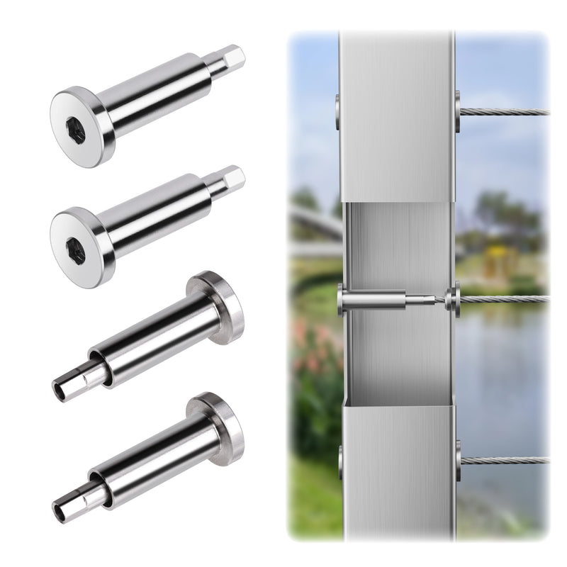 Load image into Gallery viewer, Fulifix 1/8" Cable Railing Tensioner, 20 Pack Invisible Cable Railing Kit, T316 SS Swage Fittings for 2" x 2" 4" x 4" Wood Metal Post, Model LT05