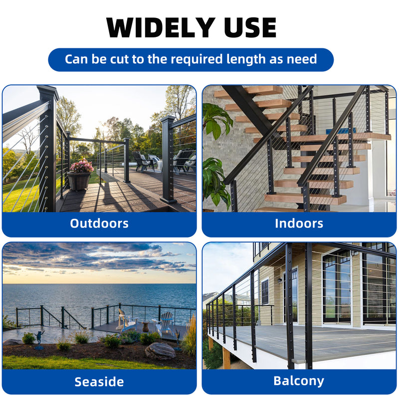 Load image into Gallery viewer, Fulifix 1/8" Stainless Steel Cable, 1,000 ft T316 Railing Wire Rope, 1,950 lb Breaking Strength, 7 x 7 Strands, Cable Railing with Cutter, Model GS