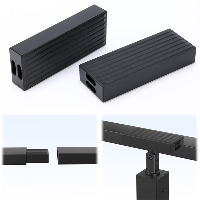 Load image into Gallery viewer, Fulifix Flat Handrail Accessories Extension Connector, 2Pack Black High Strength POM Deck Cable Railing Fitting for Level Metal Handrails, LT17B