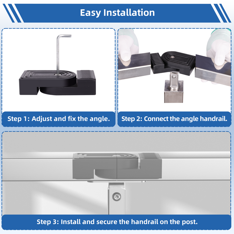 Load image into Gallery viewer, Fulifix Railing Handrail Accessories, 2 Pack Level Pivot Handrail Connector, High Strength POM Cable Railing Handrail Fittings, Model LT20
