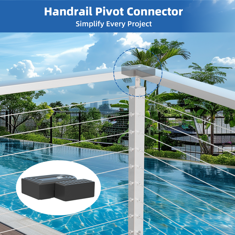 Load image into Gallery viewer, Fulifix Railing Handrail Accessories, 2 Pack Level Pivot Handrail Connector, High Strength POM Cable Railing Handrail Fittings, Model LT20