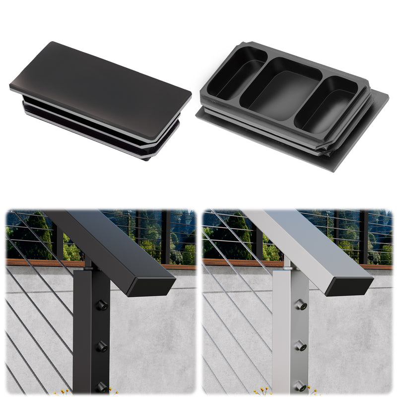 Load image into Gallery viewer, Fulifix Railing Handrail Accessories, 2 Pack Handrail End Cap, 2" x 1", High Strength POM Rectangle Handrail Plug for Top Railing, Model LT21