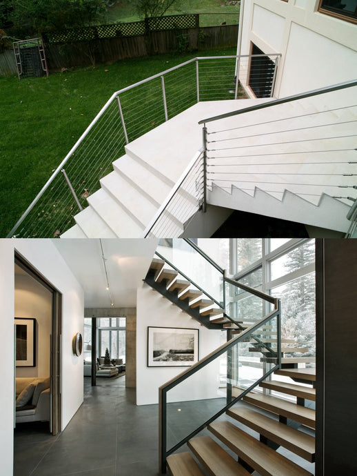 Comparing Cable Railings with Different Materials: Glass vs. Stainless Steel