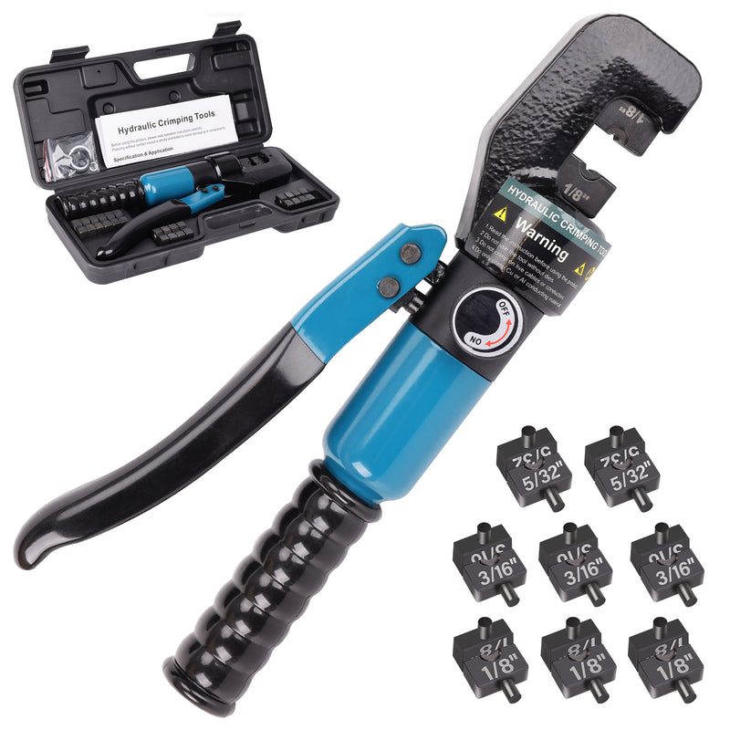 Load image into Gallery viewer, Fulifix 60KN Cable Railing Crimping Tool, 6-Ton Hydraulic Crimper for 1/8&quot;, 3/16&quot;, 5/32&quot; Stainless Steel Cable &amp; Terminal Fitting with 8 Dies, GJ02
