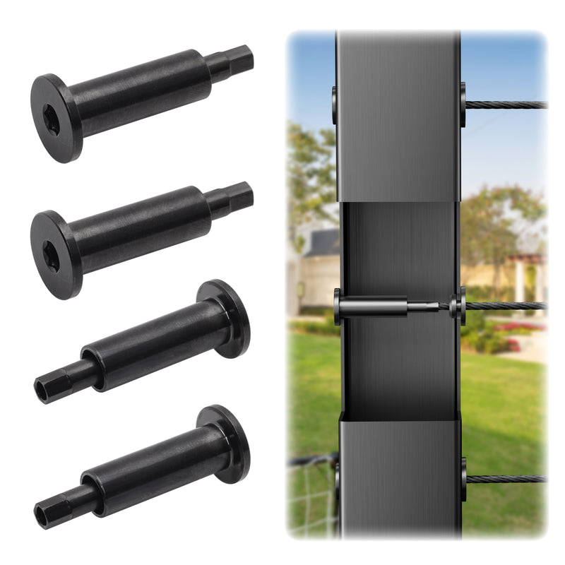 Load image into Gallery viewer, 20 Pack Black Invisible Tensioner for 1/8&quot; Cable Railing, T316 Stainless Steel Terminal, Swage Stud End Fitting for 2&quot;x2&quot; to 4&quot;x4&quot; Wood/Metal Post
