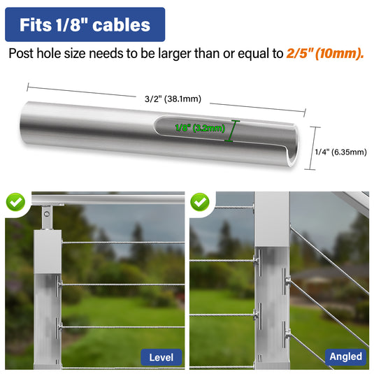 Fulifix Invisible Terminal Toggle Anchor, 20 Pack Angle Adjustable Fixed End Cable Railing Kit for Metal Post Stair Corner Level Sections, Model LT06