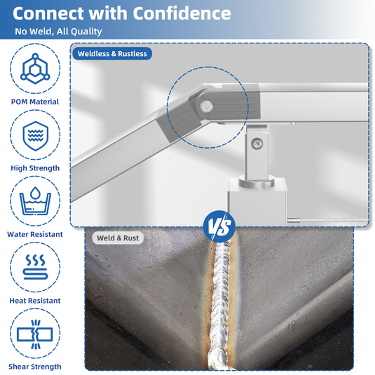 Fulifix Railing Handrail Accessories, 2 Pack Vertical Pivot Handrail Connector, High Strength POM Cable Railing Handrail Fittings, Model LT19