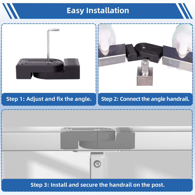 Load image into Gallery viewer, Fulifix Railing Handrail Accessories, 2 Pack Level Pivot Handrail Connector, High Strength POM Cable Railing Handrail Fittings, Model LT20
