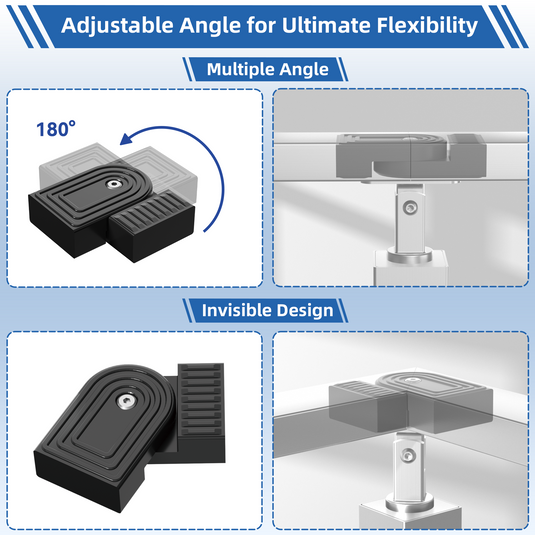 Fulifix Railing Handrail Accessories, 2 Pack Level Pivot Handrail Connector, High Strength POM Cable Railing Handrail Fittings, Model LT20